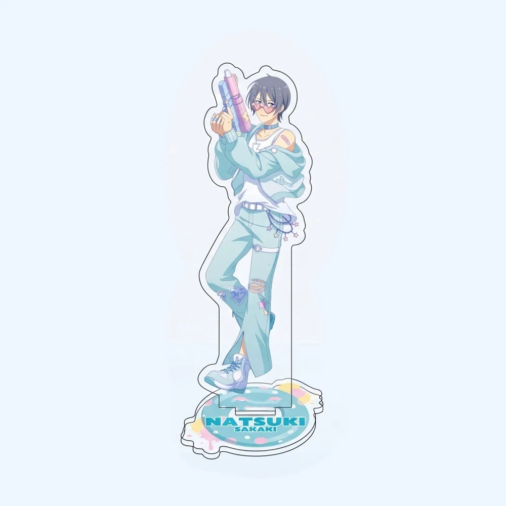 Фото Акриловая подставка-брелок The Idolm@ster SideM: Шики Натсуки, Харуна Рен (чиби-фигурки) для рабочего стола, декоративное украшение №5