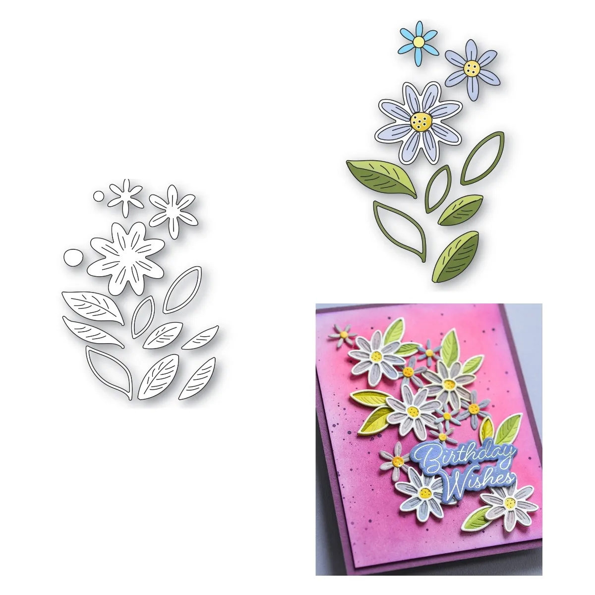 

Букет из цветов и листьев, металлические Вырубные штампы, тиснение, создание бумаги, шаблон для изготовления поздравительных открыток, сдел...