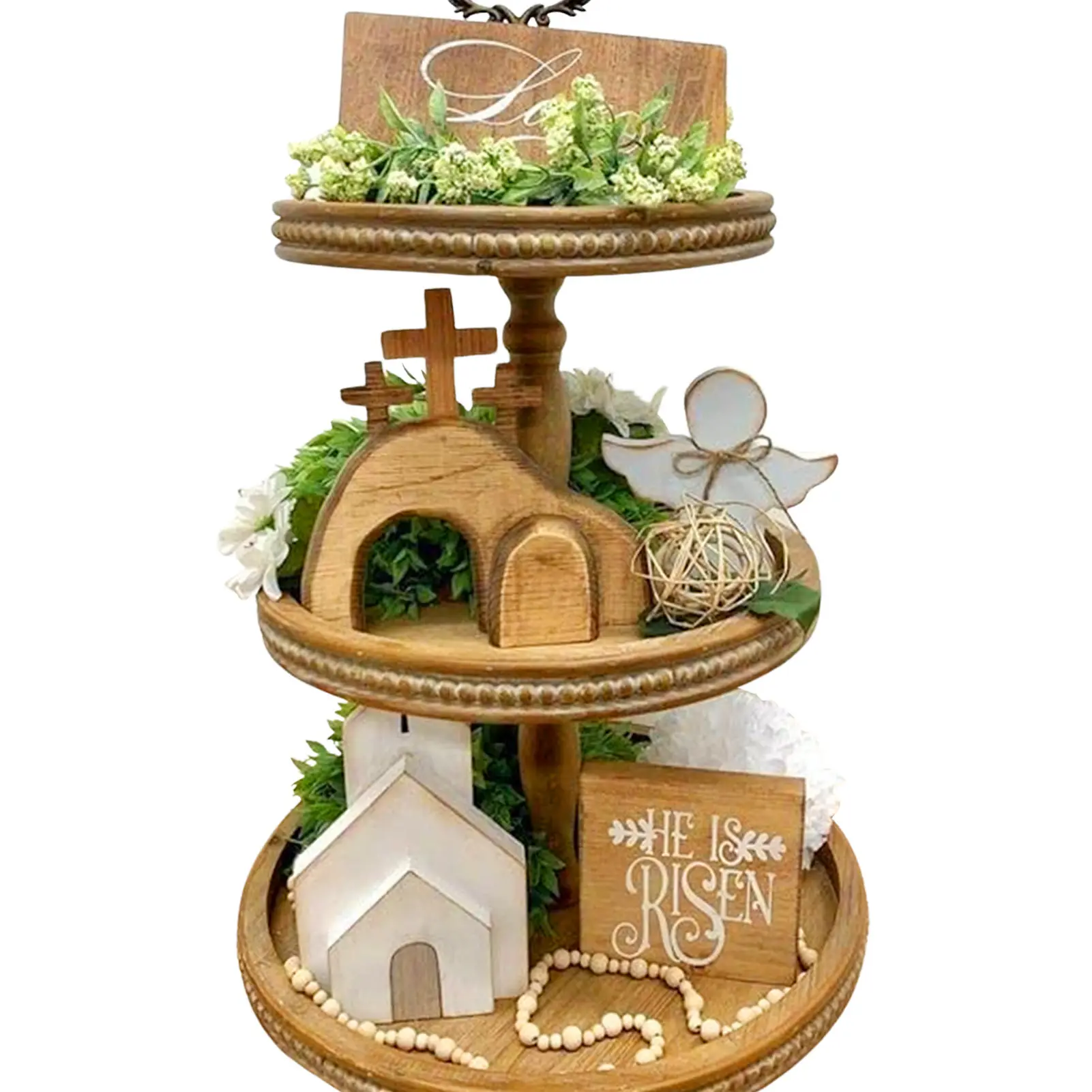 

Jesus Tomb-Easter Tray Bundle Kit Easter Tiered Tray Decor Scene Jesus Tomb Nativity Christ Statue Easter Decorations