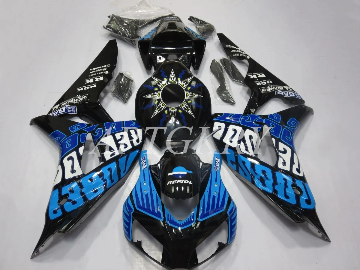 

4 Gifts New ABS Motorcycle Fairings Kit Fit For HONDA CBR1000RR 2006 2007 06 07 Bodywork Set Custom Black Blue Cool