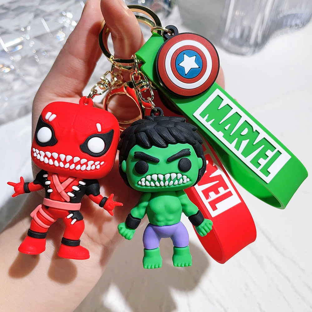 

Classic Movie The Avengers Steve Rogers PVC Keychain Superhero Iron Man Deadpool Thanos Figurine Model Pendant Keyring Toy Gift