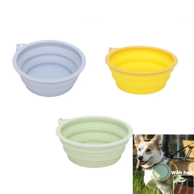 

350/650/1000ML Foldable Silicone Pet Bowl Portable Pet Travel Feeding Bowl Folding Puppy Cat Bowl Food Container for Outdoor