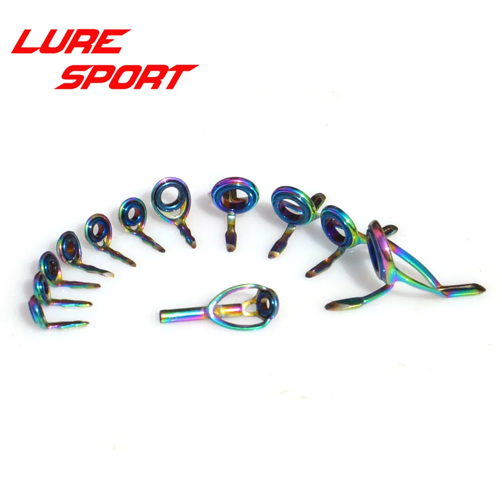 

LureSport Rainbow Steel frame 12pcs KT KW8 guide LG Top Guide set Blue Ring guide Rod Building component Repair DIY Accessory L
