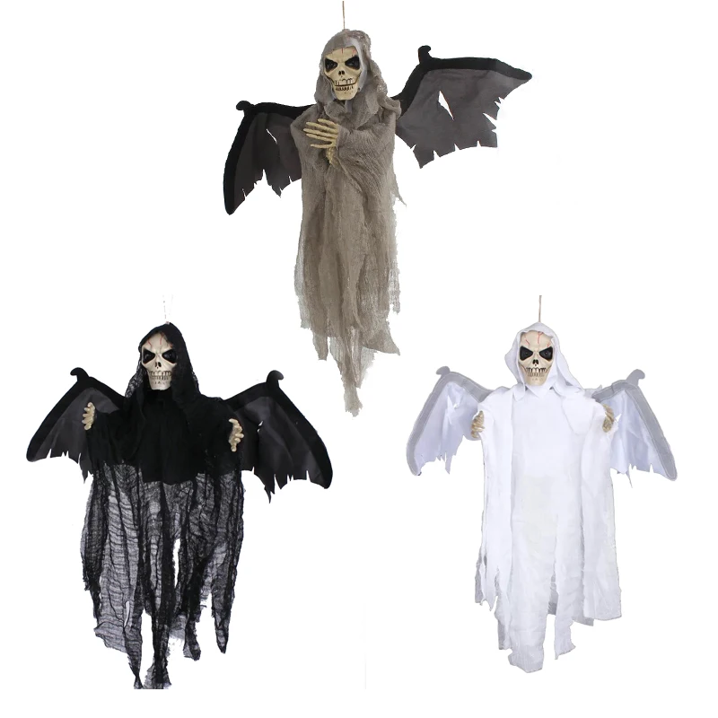 

2023 New Halloween Ball Party Haunted House Scene Dress Up Props Horror Bat Hanging Ghost Vampire Glowing Skeleton Hanging Ghost