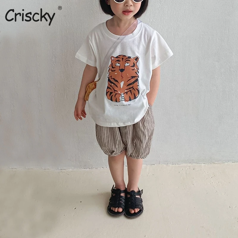 

Criscky Girls Stripped Shorts Teenagers Summer Fashion Short Pants Kids Korean Clothes Children's Shorts For Teenage Girls