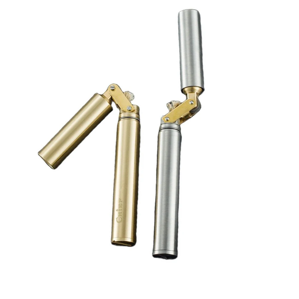 

Chief Double Stick Brass Gasoline Lighter Portable Slim Folding