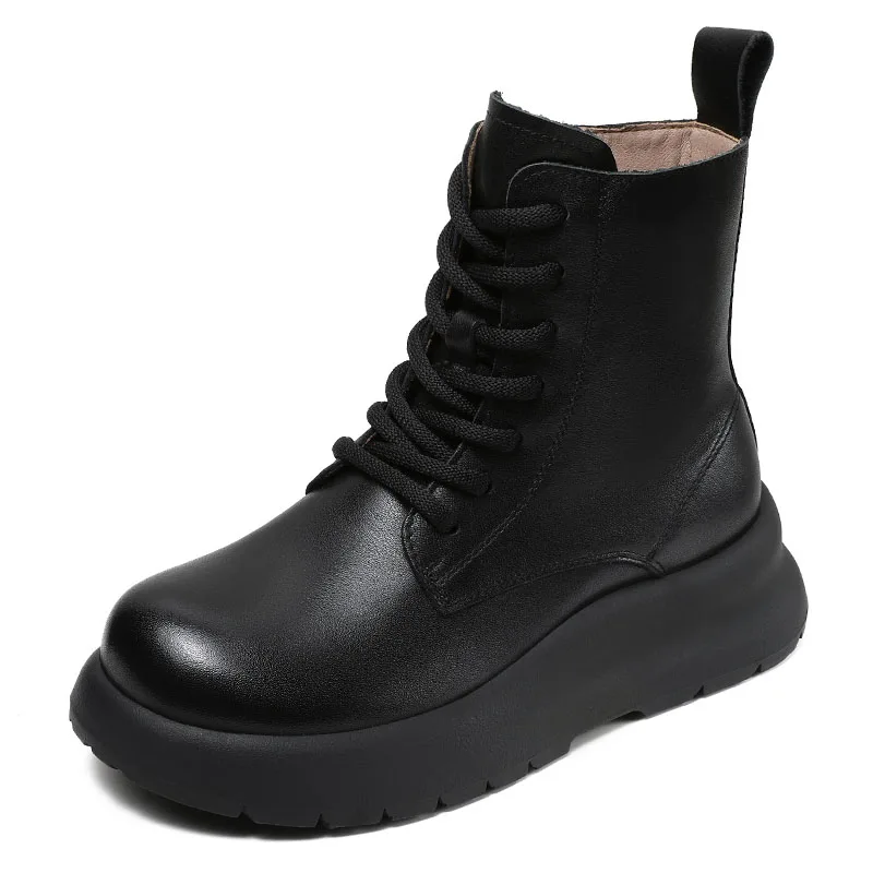 DRKANOL качественные женские ботинки из натуральной кожи 2024 ботильоны на платформе