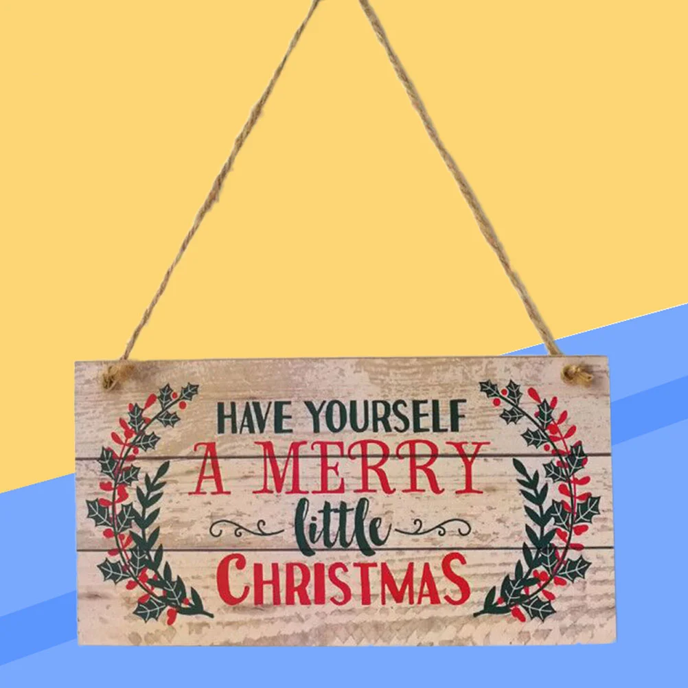 

1PC 20 x 10 x 05cm Christmas Wooden Door Hanging Merry Christmas Decoration Door Ornament Holiday Decor