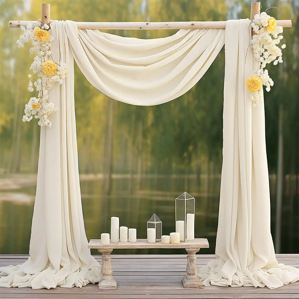 

Wedding Arch Draping Fabric 2 Panels Party Supplies Photography Props For Wedding Ceremony Reception Swag Decorations