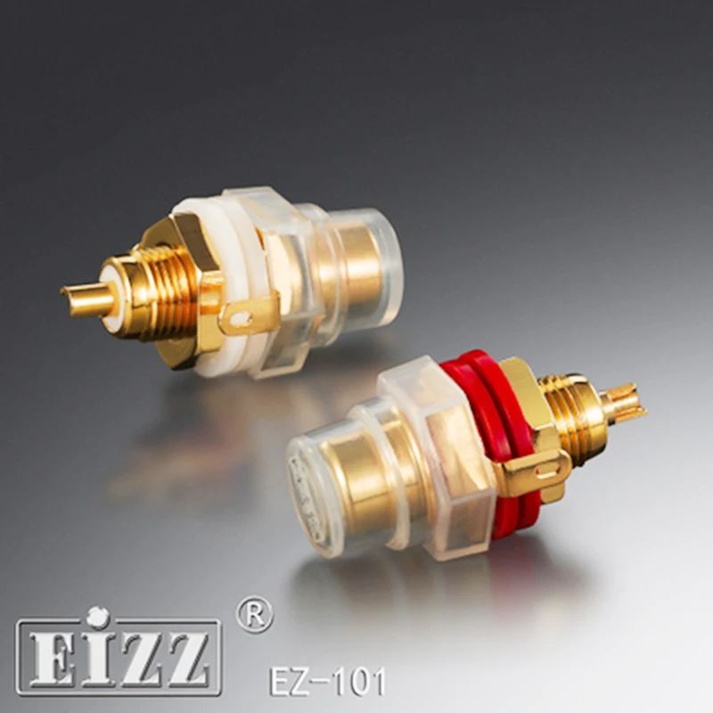 

1pc EIZZ 24K Gold Plated Brass RCA Jack Female Socket Connector for HiFi Audio Video TV CD AMP Signal Panel Chassis Mount EZ-101
