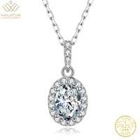 wuiha real 925 sterling silver 3ex fancy cut vvs1 pass test diamond d moissanite pendant necklaces for women gift drop shipping