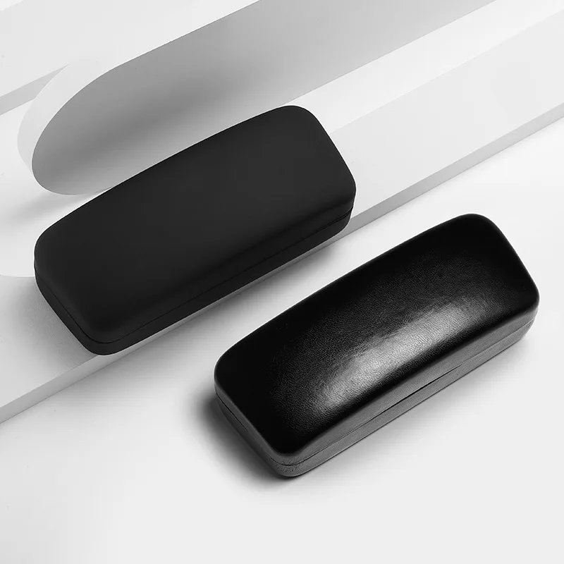 Металлическая жесткая коробка черные кожаные очки с окантовкой зеркальные