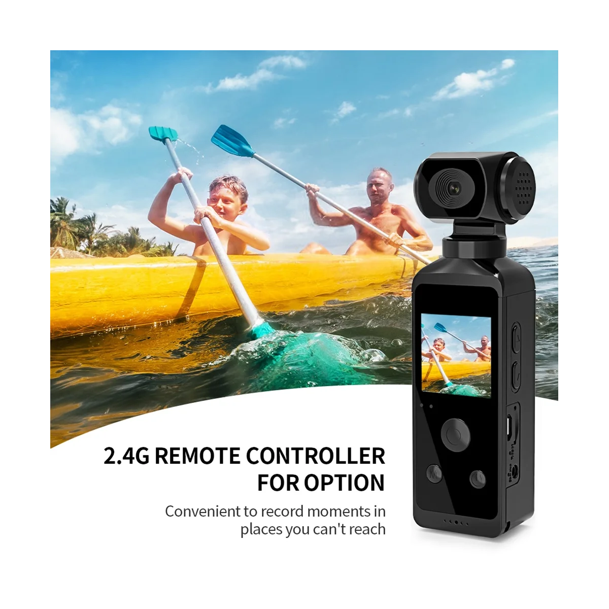 

Карманная Экшн-камера 4K, HD ЖК-экран, вращающаяся на 270 ° Спортивная мини-камера с Wi-Fi и водонепроницаемой фотографией