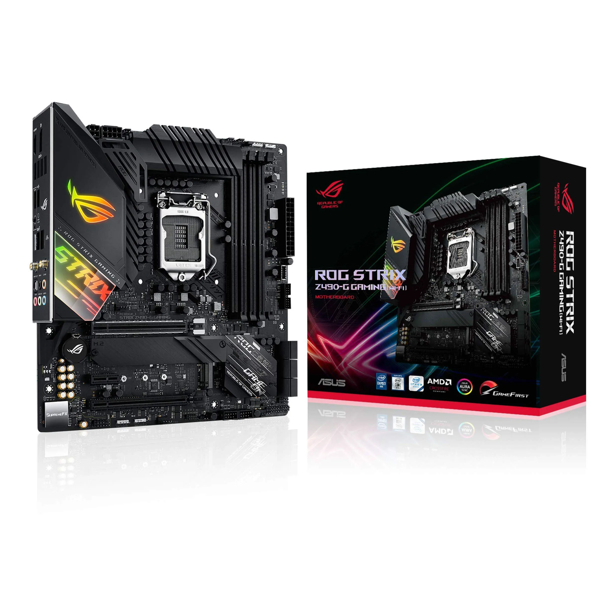 

Материнская плата ASUS ROG Strix Z490-G Gaming WiFi 6 Z490 LGA1200 Intel 10-го поколения Micro ATX игровая материнская плата HDMI SATA 6 ГБ/с M.2 DDR4 4600(O.C)