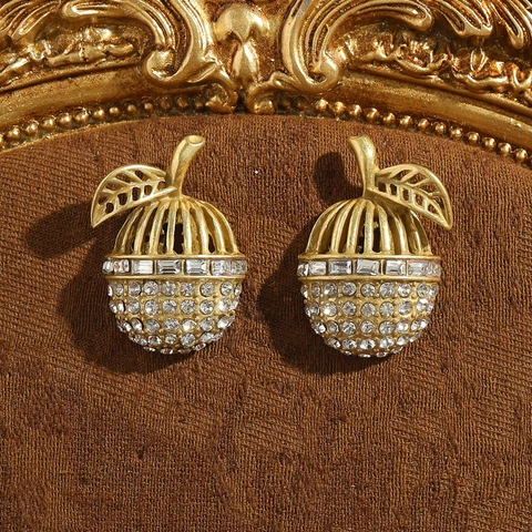 Золотые серьги-капли LOVE GREEN LIVE GREEN с горным хрусталем