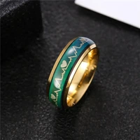 fashion cold wind temperature mood titanium steel ring stainless steel ring temperature changeecg