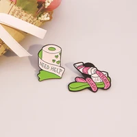 punk candy color toothbrush toothpaste enamel brooch pins alloy lapel badges cartoon toilet paper metal badges accessories gifts