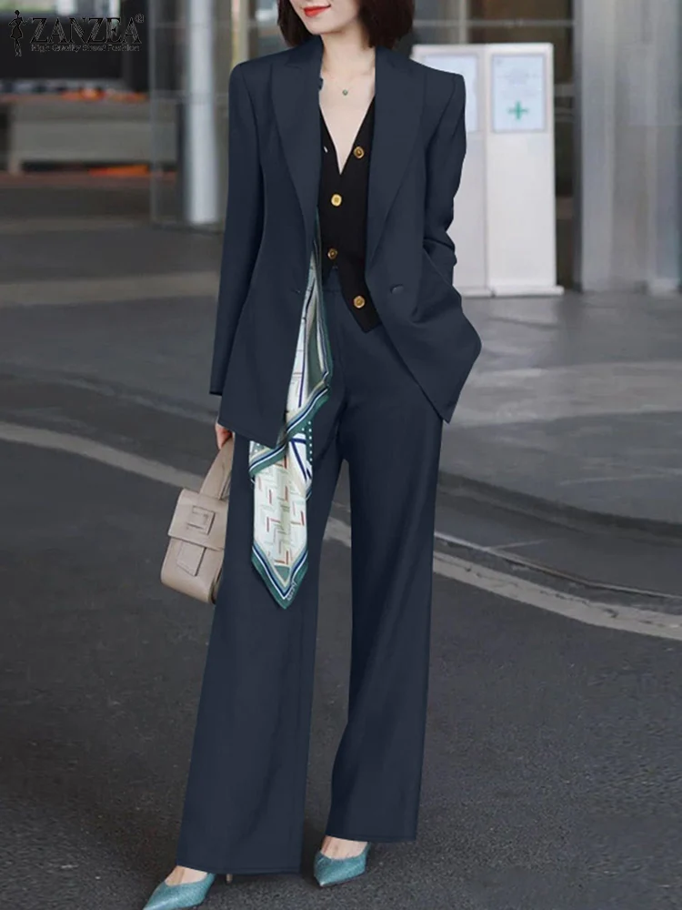 Костюм ZANZEA женский из блейзера с длинным рукавом и брюк