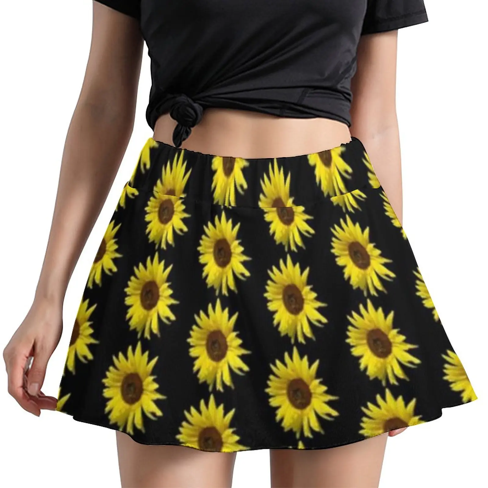 

Magical Sunflower Skirt Beautiful Sun Sunflowers Kawaii Mini Skirts Summer High Waist Street Fashion Casual Skirt Big Size 6XL