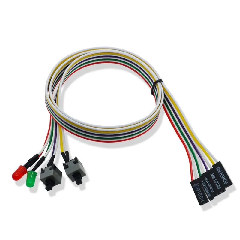 

Compute Motherboard Power Cable 2 Switch On/Off/Reset Light 68cm w/ LED T4J8 D7W7