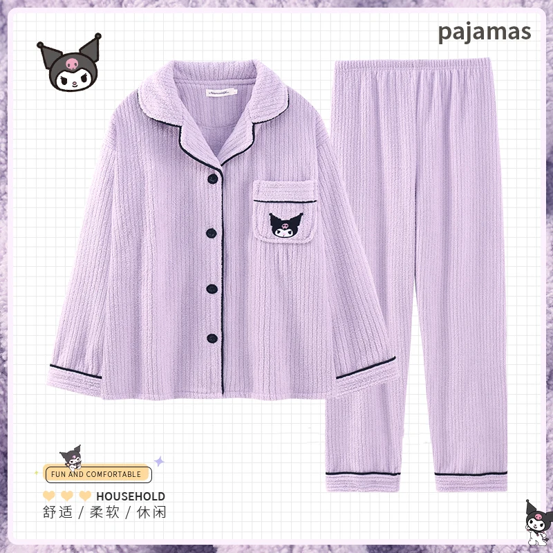 

Пижама женская зимняя из кораллового бархата с плюшевой подкладкой и толстой изоляцией