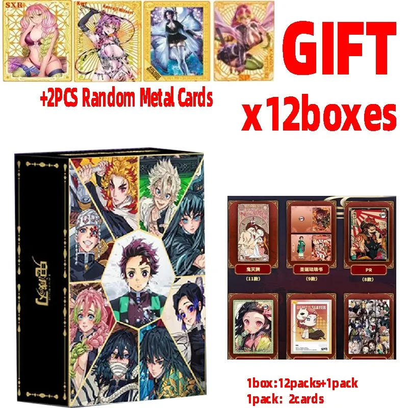 

Wholesale 12/24/36boxes Demon Slayer Card Kimetsu No Yaiba Tcg Collection Booster Box Table Playing Toy