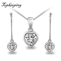 fashion earrings necklaces heart shaped two piece wedding party gift women