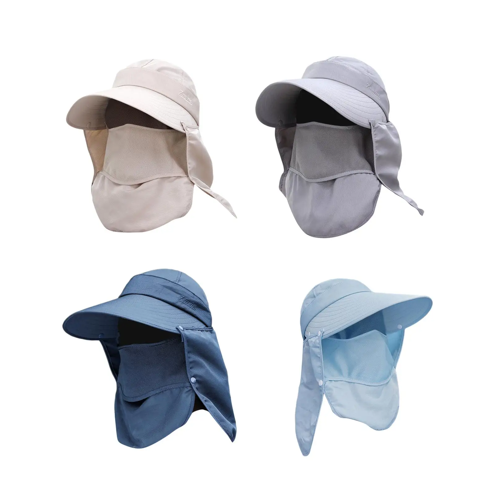 

Sun Protection Face with Detachable Neck Flap Cover Breathable Bucket Hat for Gardening Beach Unisex Backpacking Climbing
