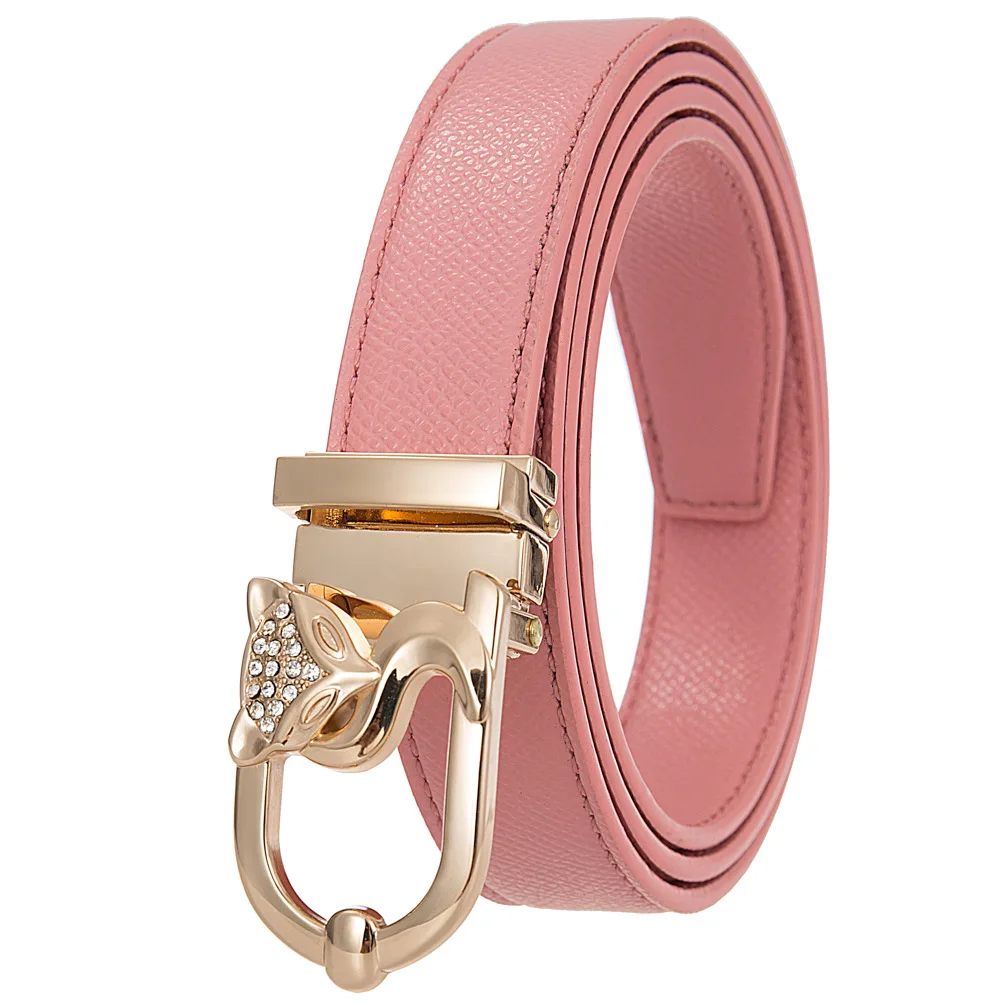 Pink Color Female Tactical Belt Chain Waistband Women's Strap for Dress Girl’s Girdle Width:2.4cm Length:105cm