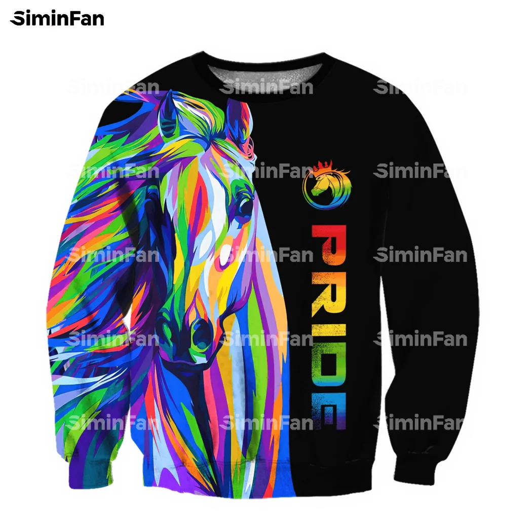 Толстовка с капюшоном LOVE PRIDE ЛГБТ лошадь 3D принтом куртка на молнии Мужская