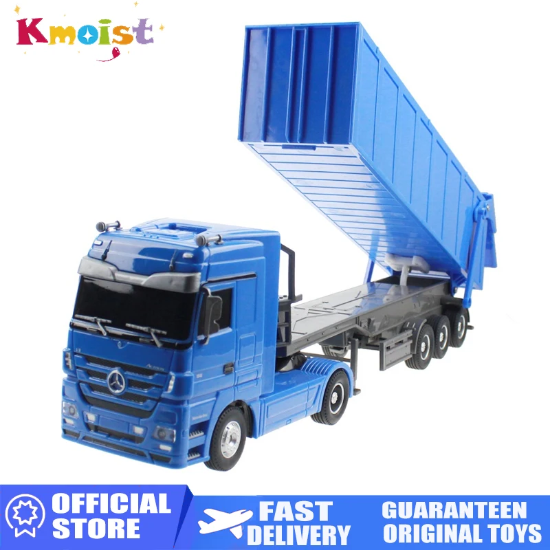 RC Dump Truck Container Trailer Container Truck Rechargeable 2.4G 1/32 Dump Truck 10 Wheels Radio Remote Control Toys for Boys