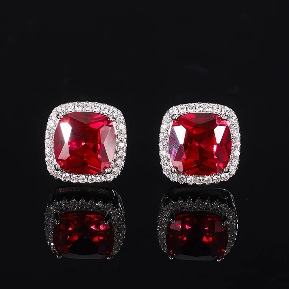 Подвески в стиле ретро 8*8 мм рубиновое ожерелье с драгоценными камнями кулон