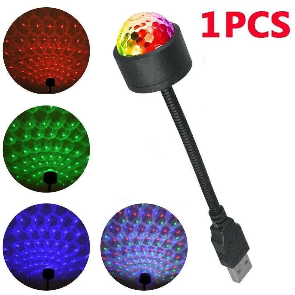 

Mini LED Starry Sky Laser Atmospheric Environment Projector Lights Colorful Voice Controlled Usb Car Atmosphere Lights Car