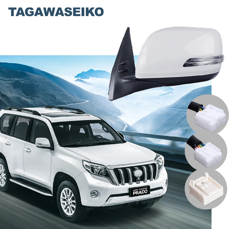 

【TAGAWASEIKO】For TOYOTA Prado 2014 Side Mirror Rearview Mirror Assembly Exterior Mirrors 3-wire OE:87940-60P00/87910-60P00