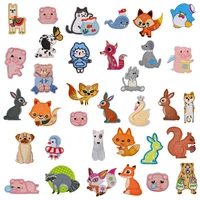 50pcslot luxury anime fun embroidery patch panda bear squirrel fox pig butterfly whale shirt bag clothing decoration craft diy