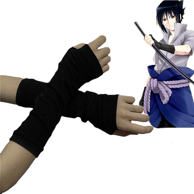 Аниме перчатка Uchiha Sasuke Hatake Kakashi косплей для мужчин и женщин блочные теплые манжеты варежки модные солнцезащитные нарукавники
