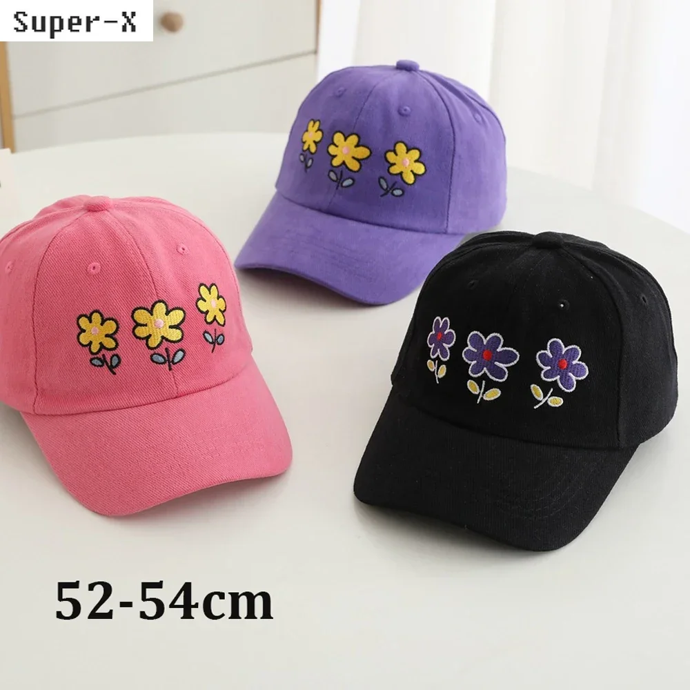 Бейсболка для девочек милая яркая Кепка от солнца с цветочной вышивкой розовая