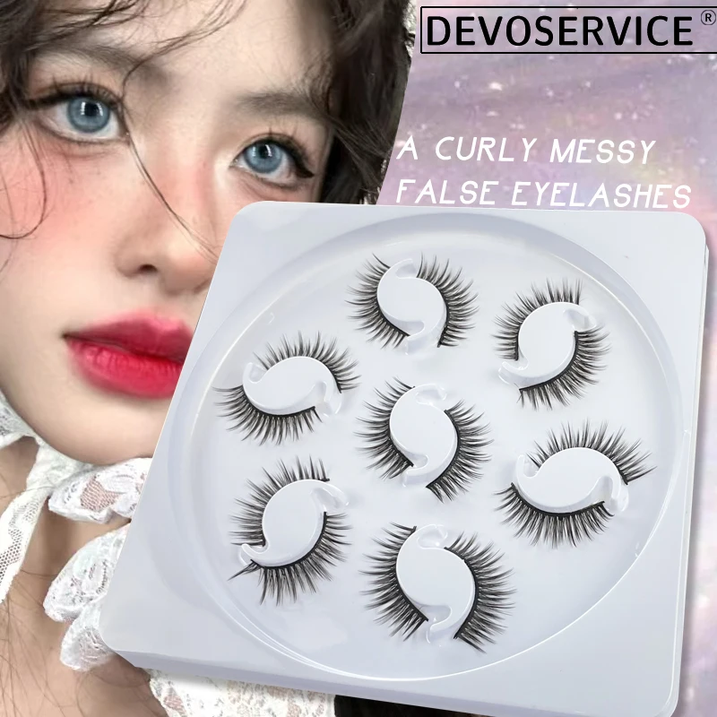 

7 Pairs New Manga Lashes 3D Mink Natural Eyelashes Wispy Soft Korean Style Daily Dating Makeup Faux Ciolis Eyelash Extension
