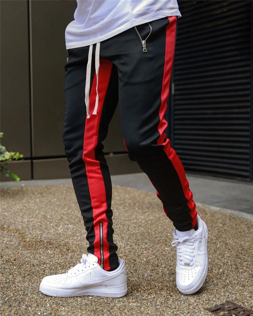 

Men Sportswear Tracksuit Bottoms Skinny Sweatpants Trousers Black Gyms Jogger Track Pants Mens Joggers Casual Pants Fitness