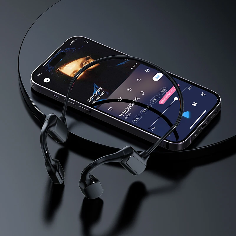 

Проводящие воздух Bluetooth наушники с спортивной защитой от пота черные технологии Bluetooth наушники