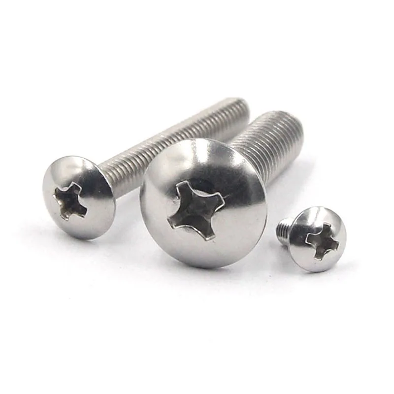 

10-25Pcs M3 M4 M5 M6 M8 316 A4 Stainless Steel JISB1111T Phillips Truss Head Large Flat Round Cross Screw Bolt