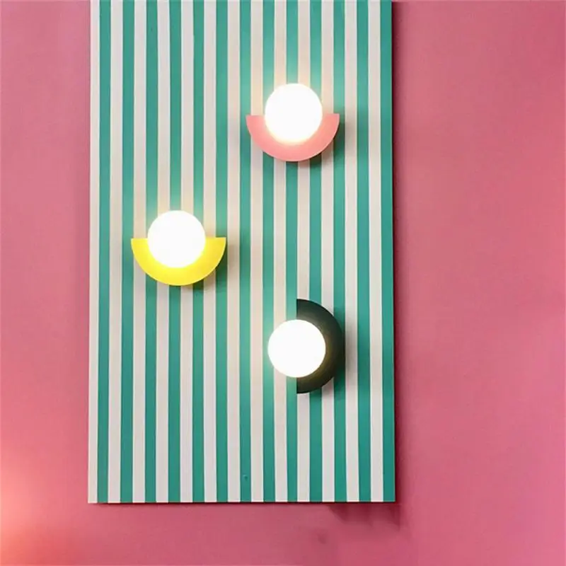 

Iron Glass Background Wall Lighting Lamps Simple Bedroom Bedside Lamp Household Accessories Long Endurance Reading Wall Lamp