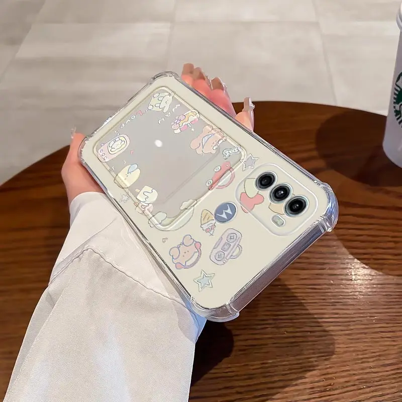 Прозрачный Карманный чехол для телефона с милыми животными G 60 Motorola Moto G60 G40F G52 G82