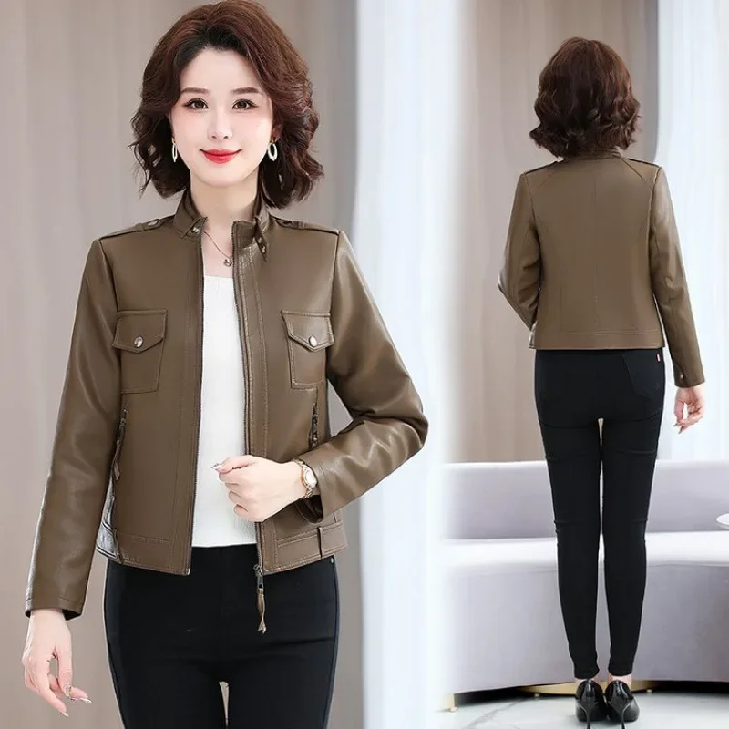Luxury Middle-Aged And Elderly Women's Jacket 2024 Spring Autumn New Style Casual Fashionable Cropped Loose-Fit Age-Reducing
