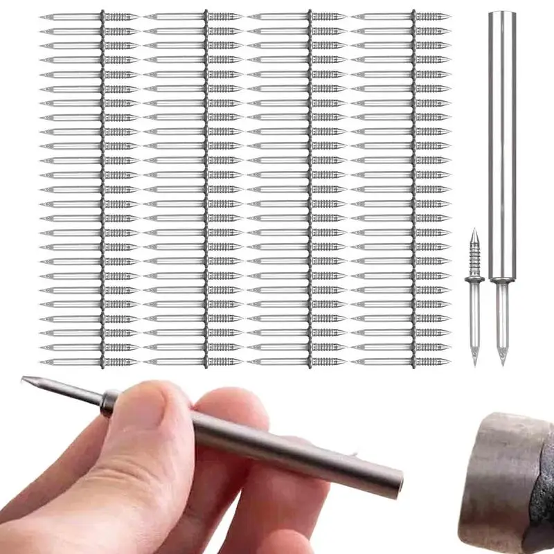 

100PCS Double Head Nail Rustproof Carbon Steel Nails Set For Skirting Line Cement Masonry For Home Outdoor Indoor Maintenance