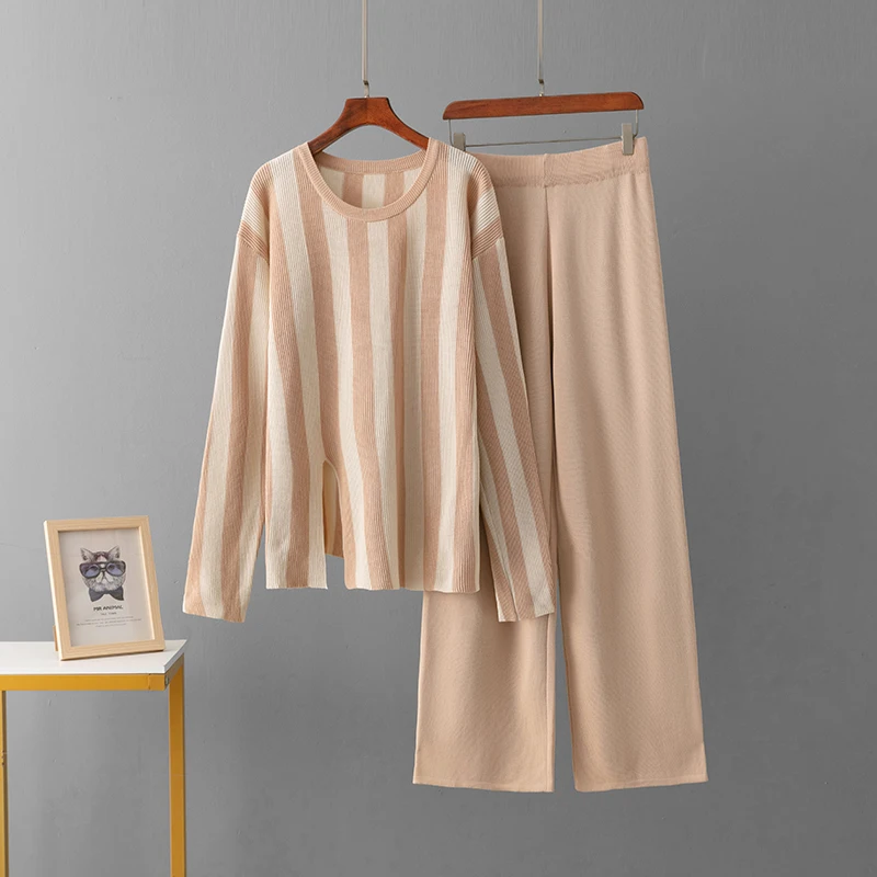 Женский Осенний Комплект Брюк В Горошек С Приталенной Рубашкой Длинными