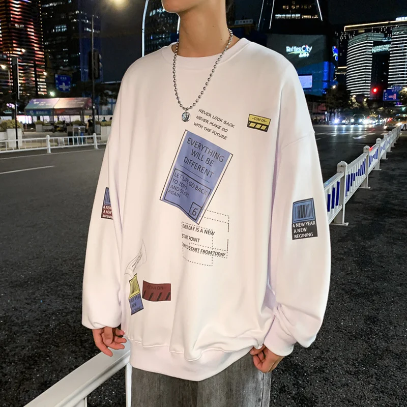 

Harajuku Stitching T-SHIRT Streetwear Hip Hop PRINT CLOTHES Loose Series 2022 Man Shirts For Kpop Blusa Masculina Cotton O-Neck