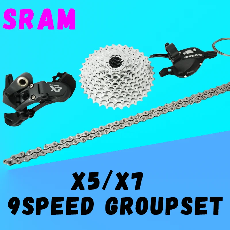 SRAM x5 x7 9 скоростей 11-34T складной велосипедный групповой набор комплект фонарь