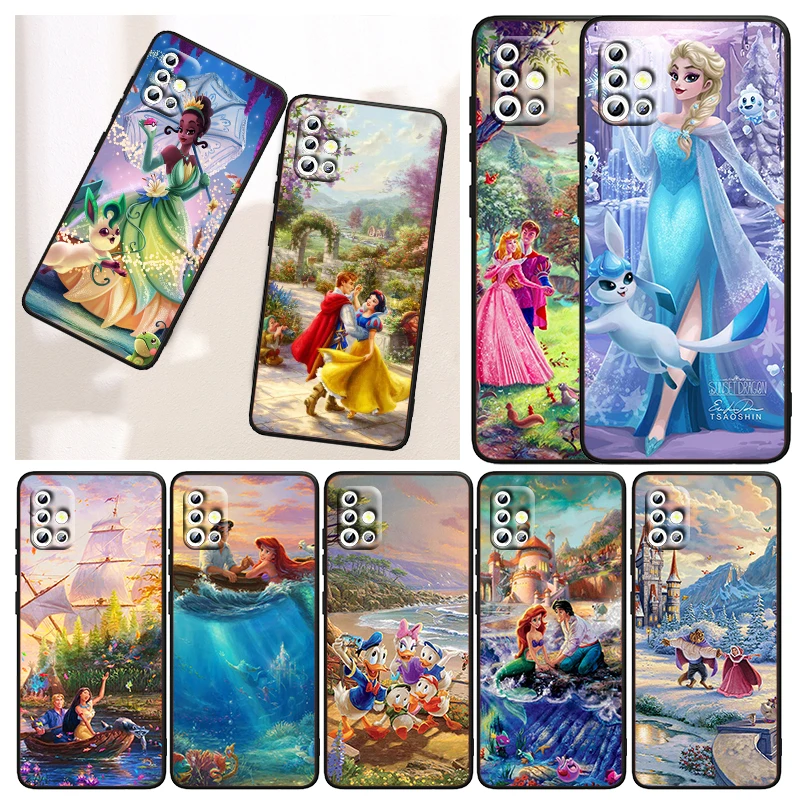 

Mickey Donald Duck Princess For Samsung Galaxy A91 A81 A71 A51 5G UW A03 A01 A21 A11 A41 A31 A21S Core Black Capa Phone Case