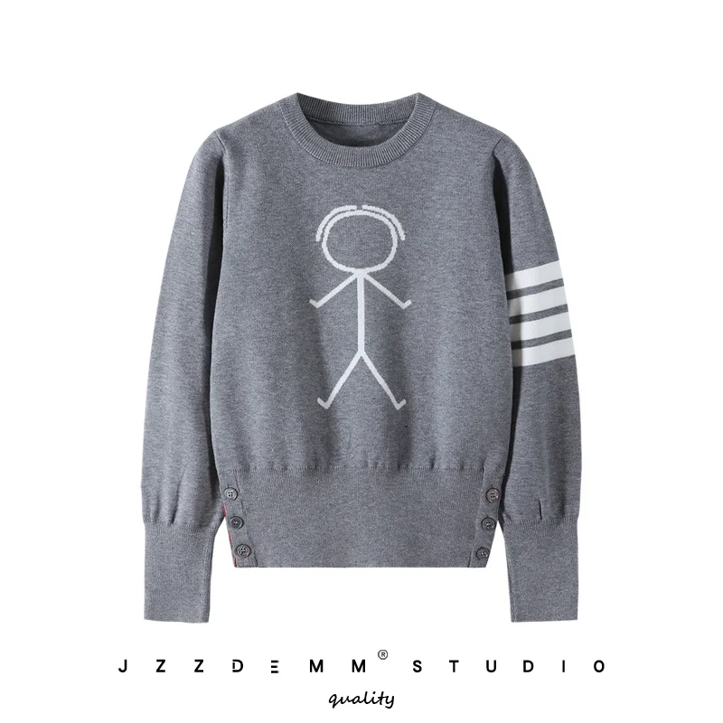 

TB Stickman Jacquard Knit Korean Fashion Pullover Sweater Autumn and Winter Style Bottoming Shirt Women